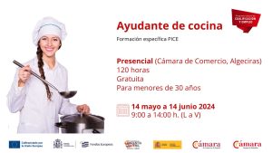 Ayudante de cocina Formación específica PICE mayo 2024