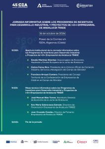 Programa jornada Incentivos Andalucía Trade Cámara Comercio Campo de GIbraltar