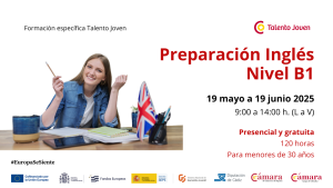 Banner curso inglés B1 Algeciras para menores de 30 años