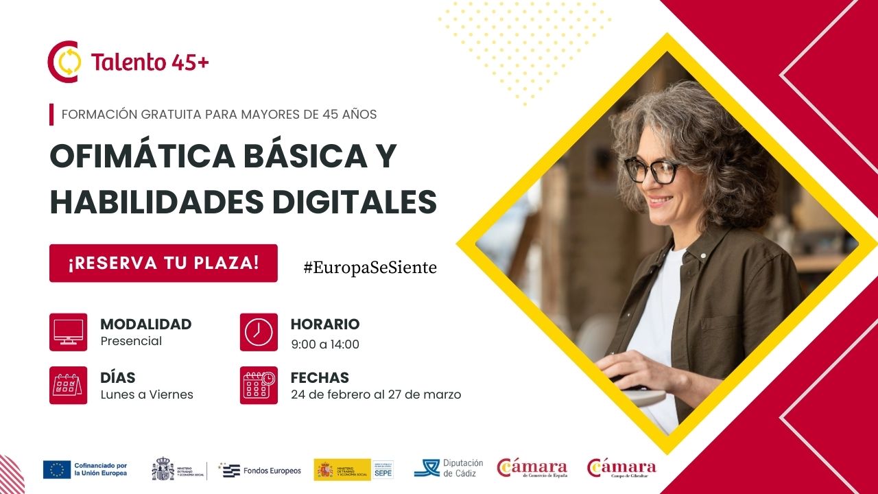 Curso gratuito para mayores de 45 años de ofimática básica
