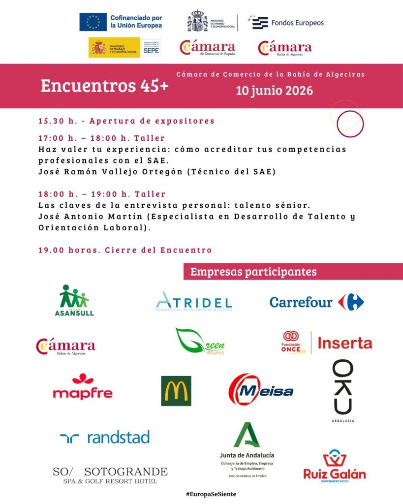 Empresas Encuentro 45+ Cámara Comercio Bahía de Algeciras 2026
